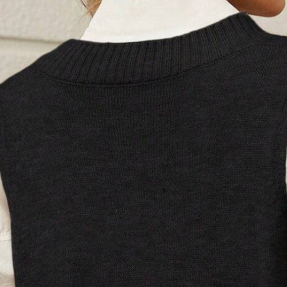 Classic V Neck High Low Loose Fit Knit Vest - Picture 7 of 8